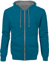 Hoodie two-tone with zip